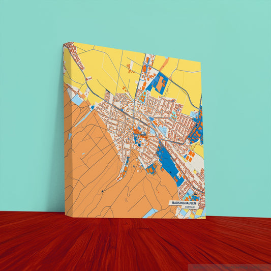 Barsinghausen Germany Colorful City Map Canvas Print