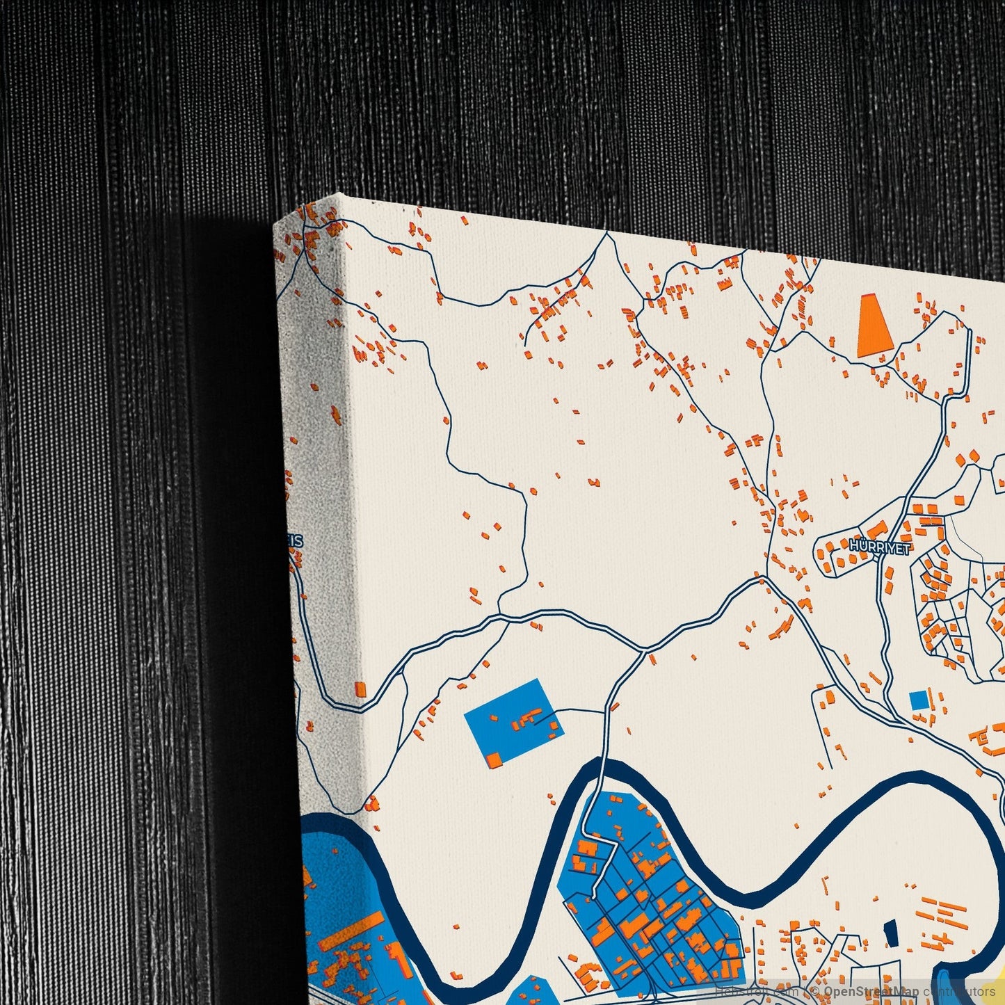 Bartin Turkey Colorful City Map Canvas Print Detail