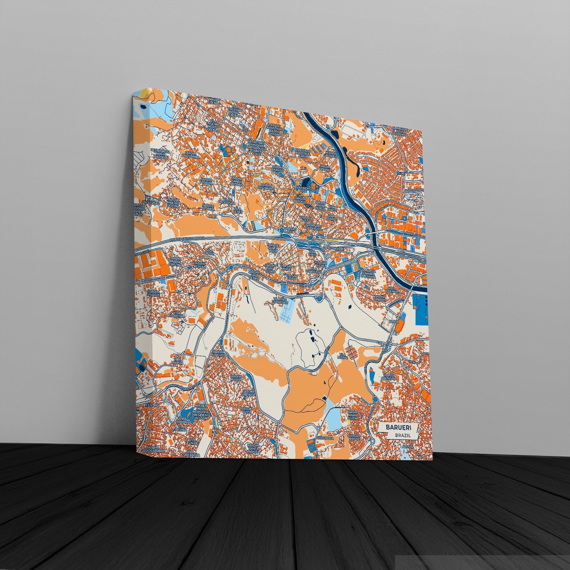 Barueri Brazil Colorful City Map Canvas Print