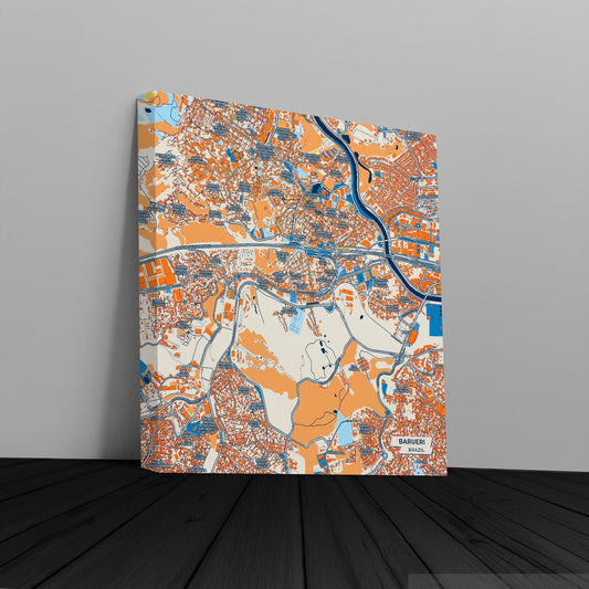 Barueri Brazil Colorful City Map Canvas Print