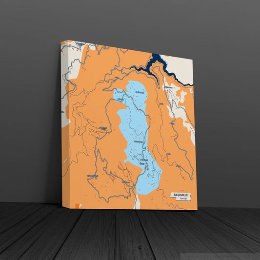 Başiskele Turkey Colorful City Map Canvas Print