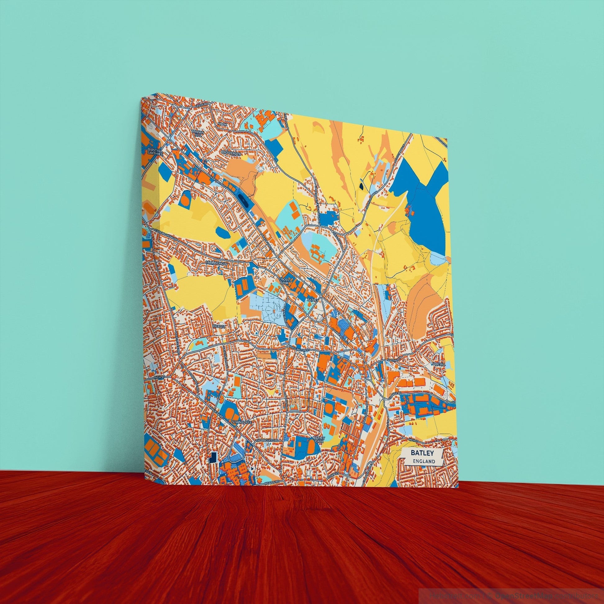 Batley England Colorful City Map Canvas Print