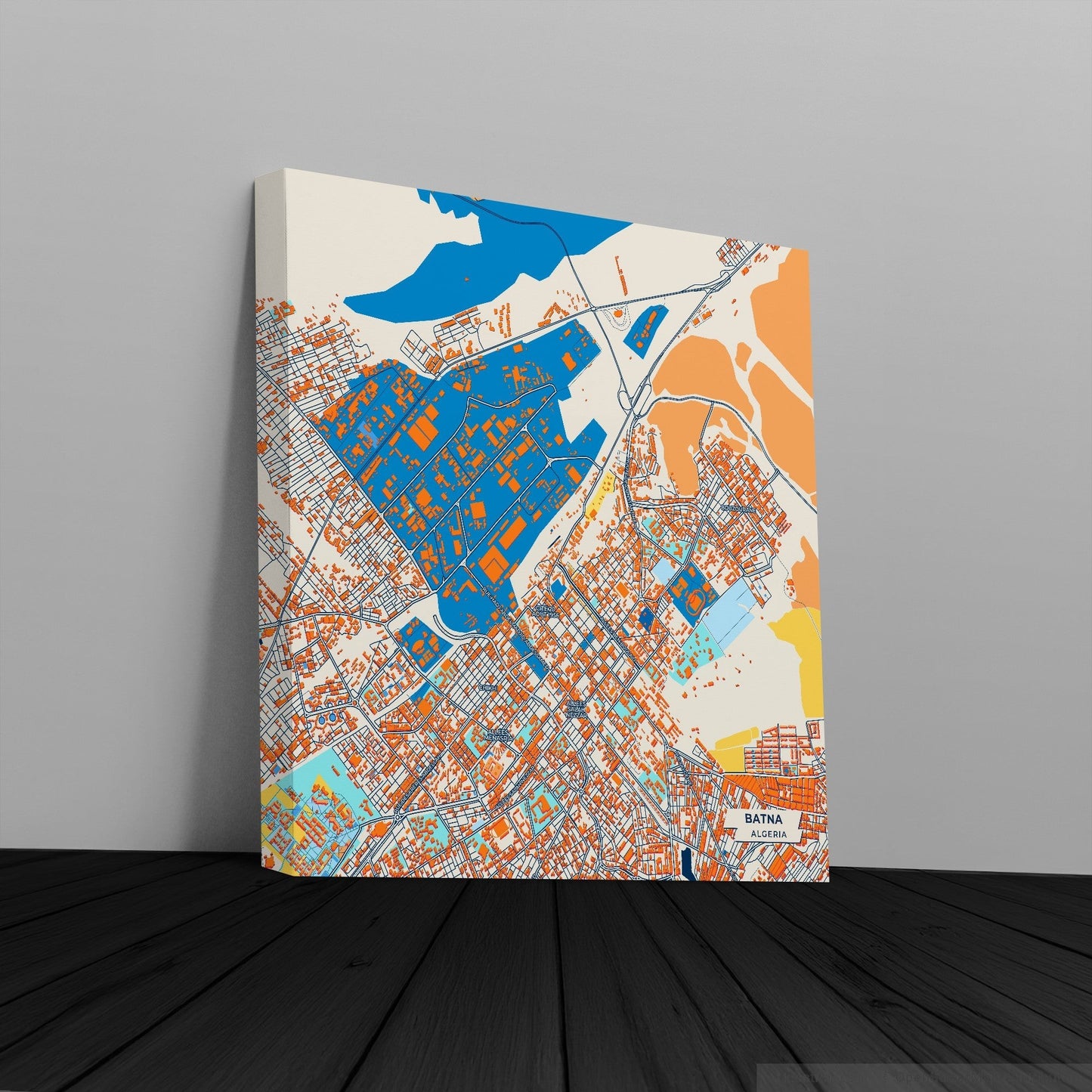Batna Algeria Colorful City Map Canvas Print