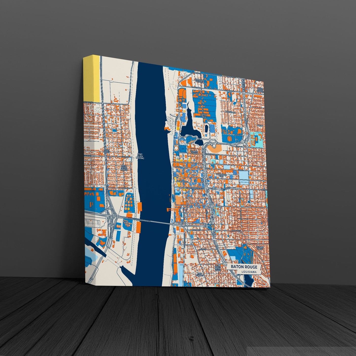 Baton Rouge Louisiana Colorful City Map Canvas Print