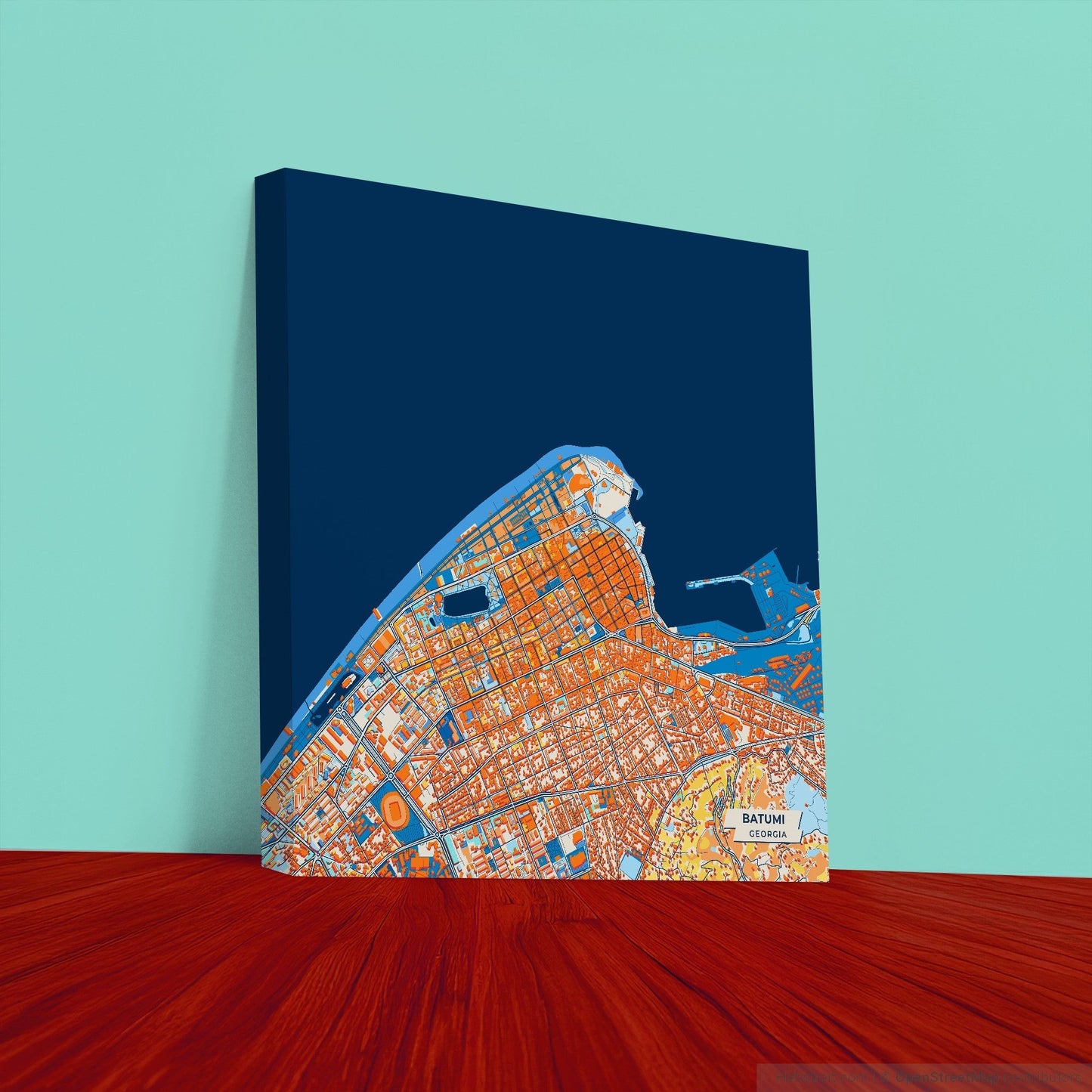 Batumi Georgia Colorful City Map Canvas Print