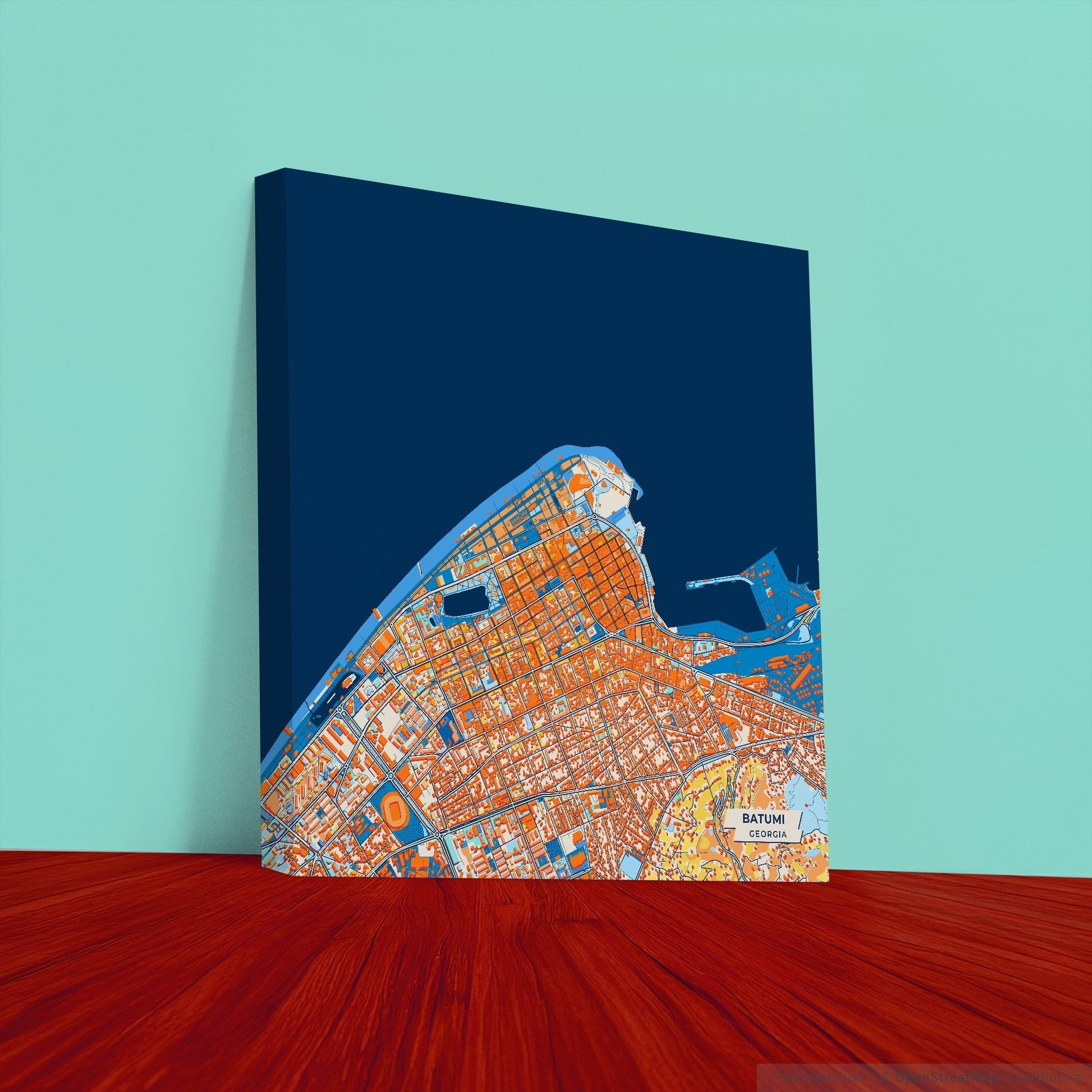 Batumi Georgia Colorful City Map Canvas Print
