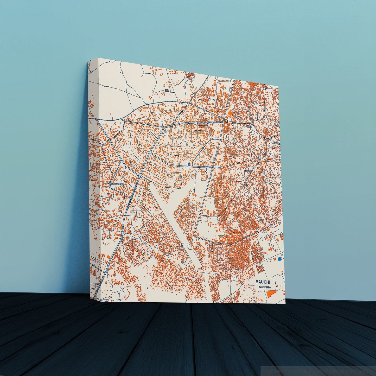 Bauchi Nigeria Colorful City Map Canvas Print