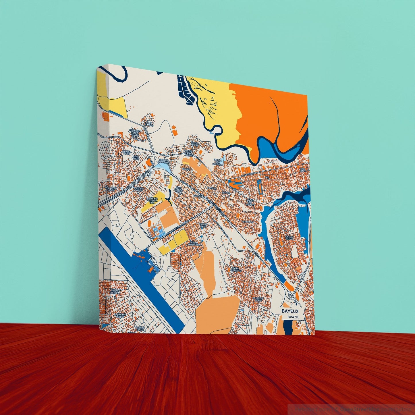 Bayeux Brazil Colorful City Map Canvas Print