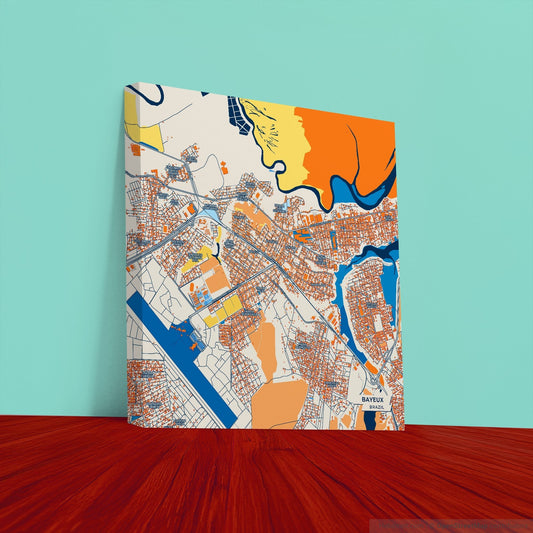 Bayeux Brazil Colorful City Map Canvas Print