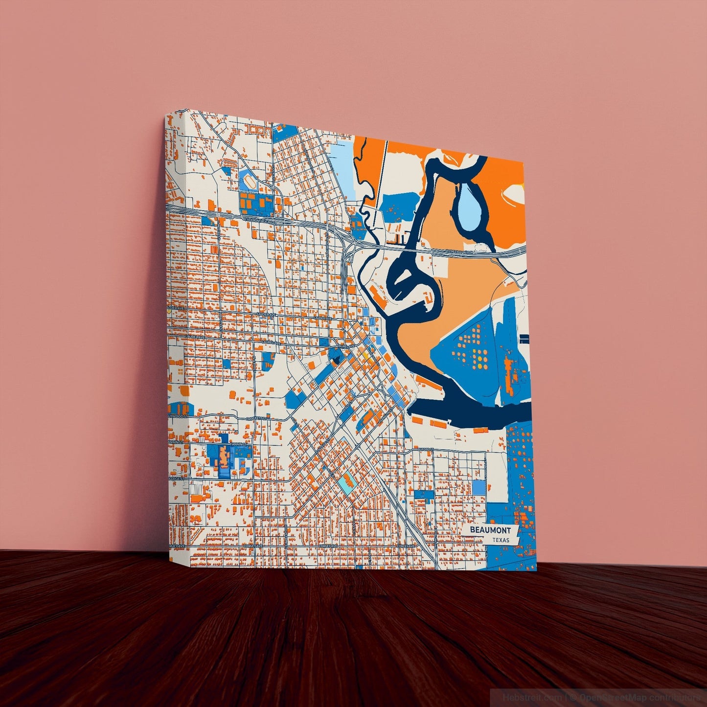Beaumont Texas Colorful City Map Canvas Print