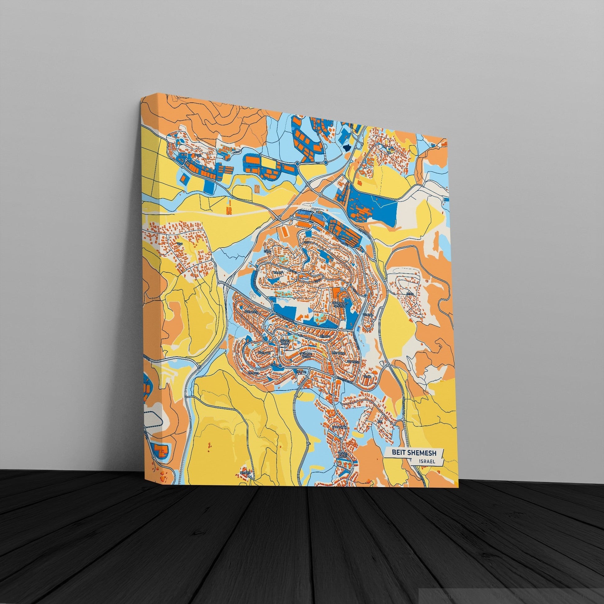 Beit Shemesh Israel Colorful City Map Canvas Print