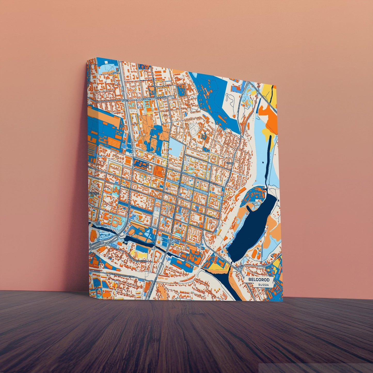 Белгород Russia Colorful City Map Canvas Print