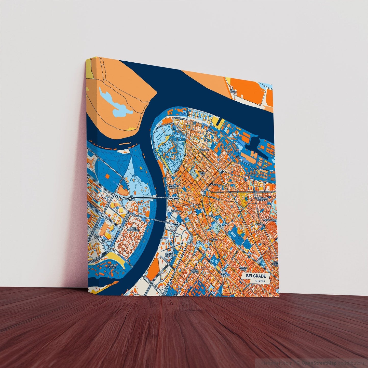 Београд Serbia Colorful City Map Canvas Print