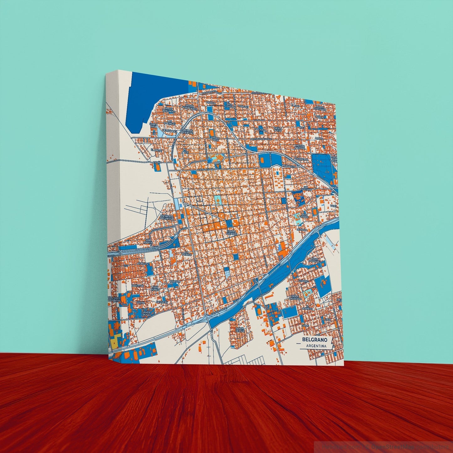 Belgrano Argentina Colorful City Map Canvas Print
