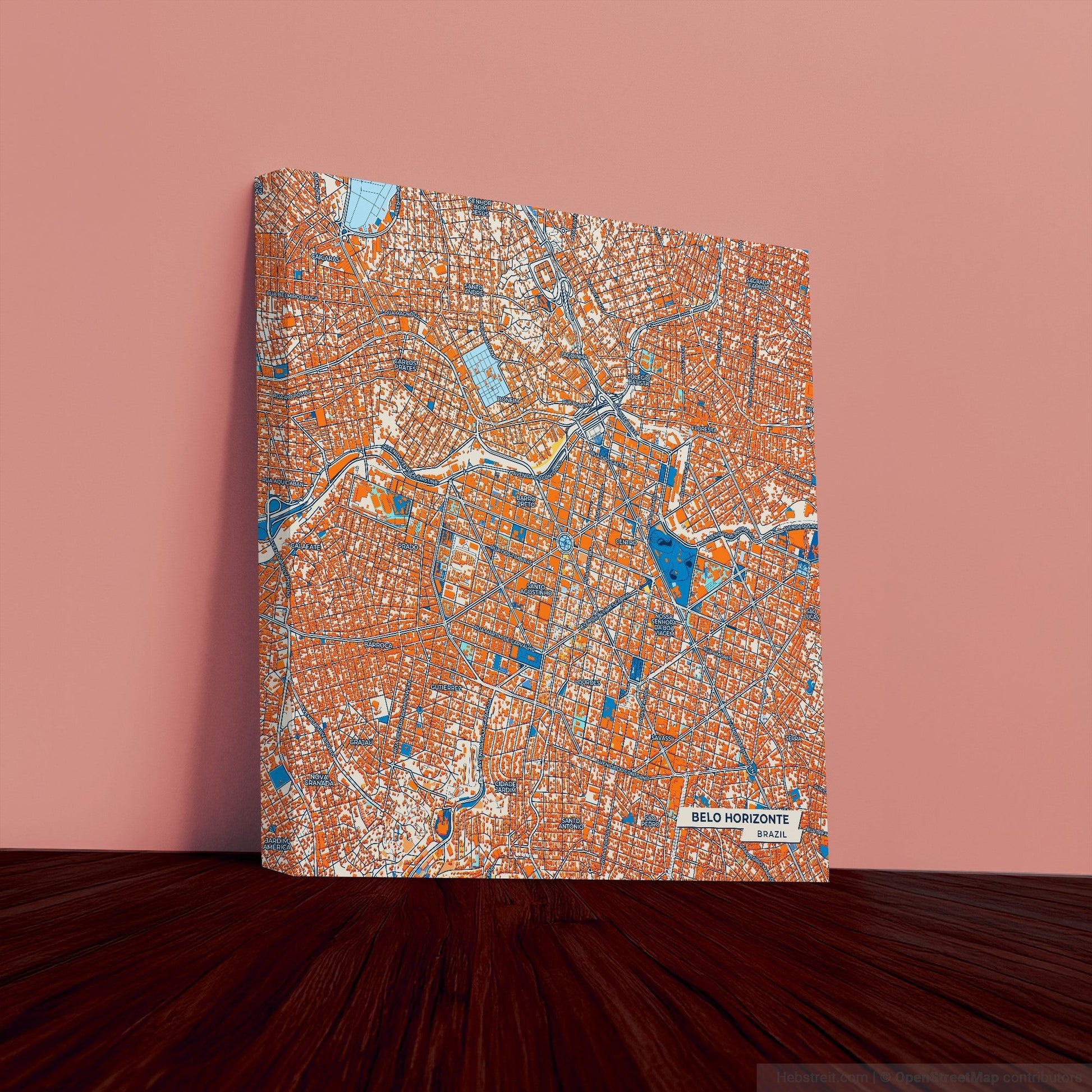 Belo Horizonte Brazil Colorful City Map Canvas Print