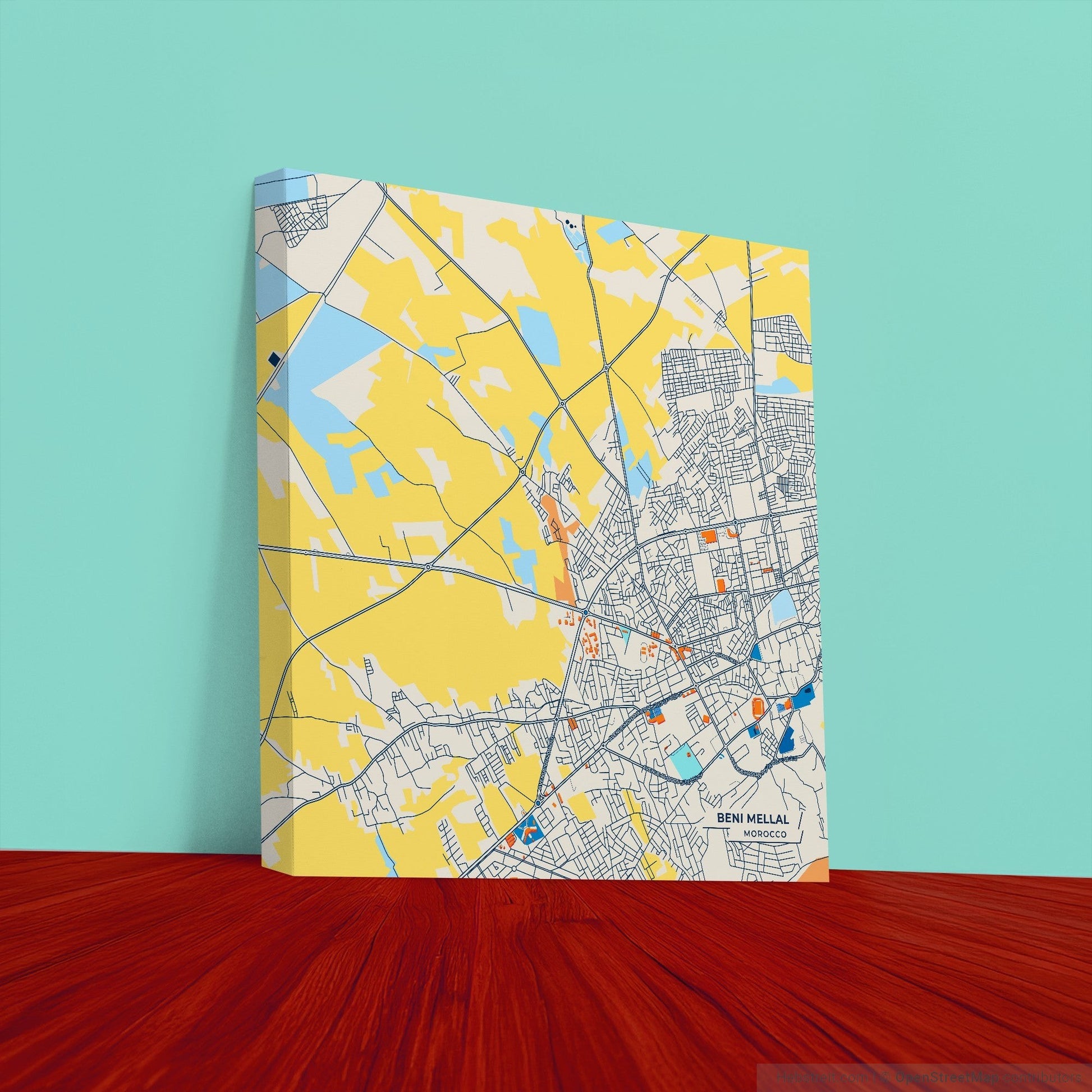 Beni Mellal Morocco Colorful City Map Canvas Print