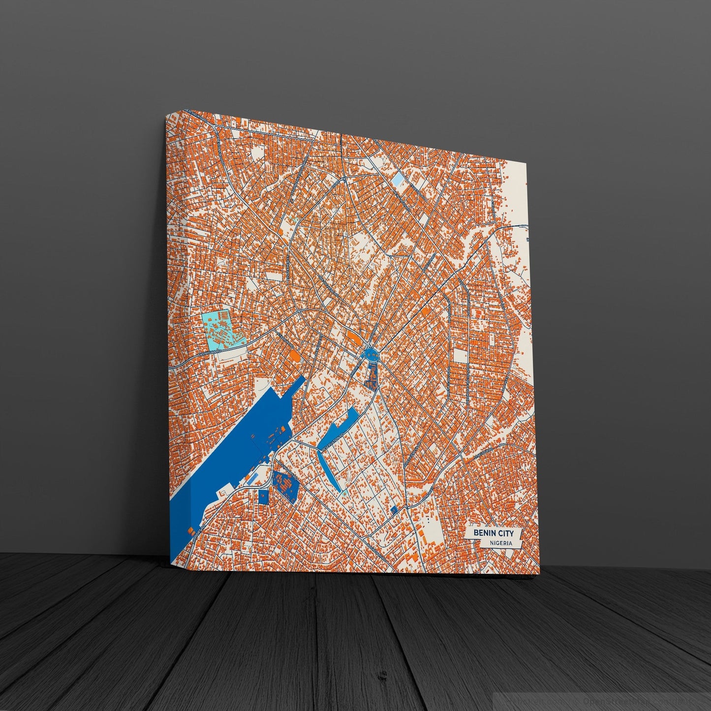 Benin City Nigeria Colorful City Map Canvas Print