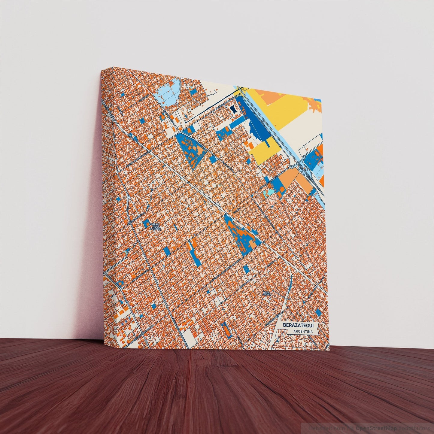 Berazategui Argentina Colorful City Map Canvas Print