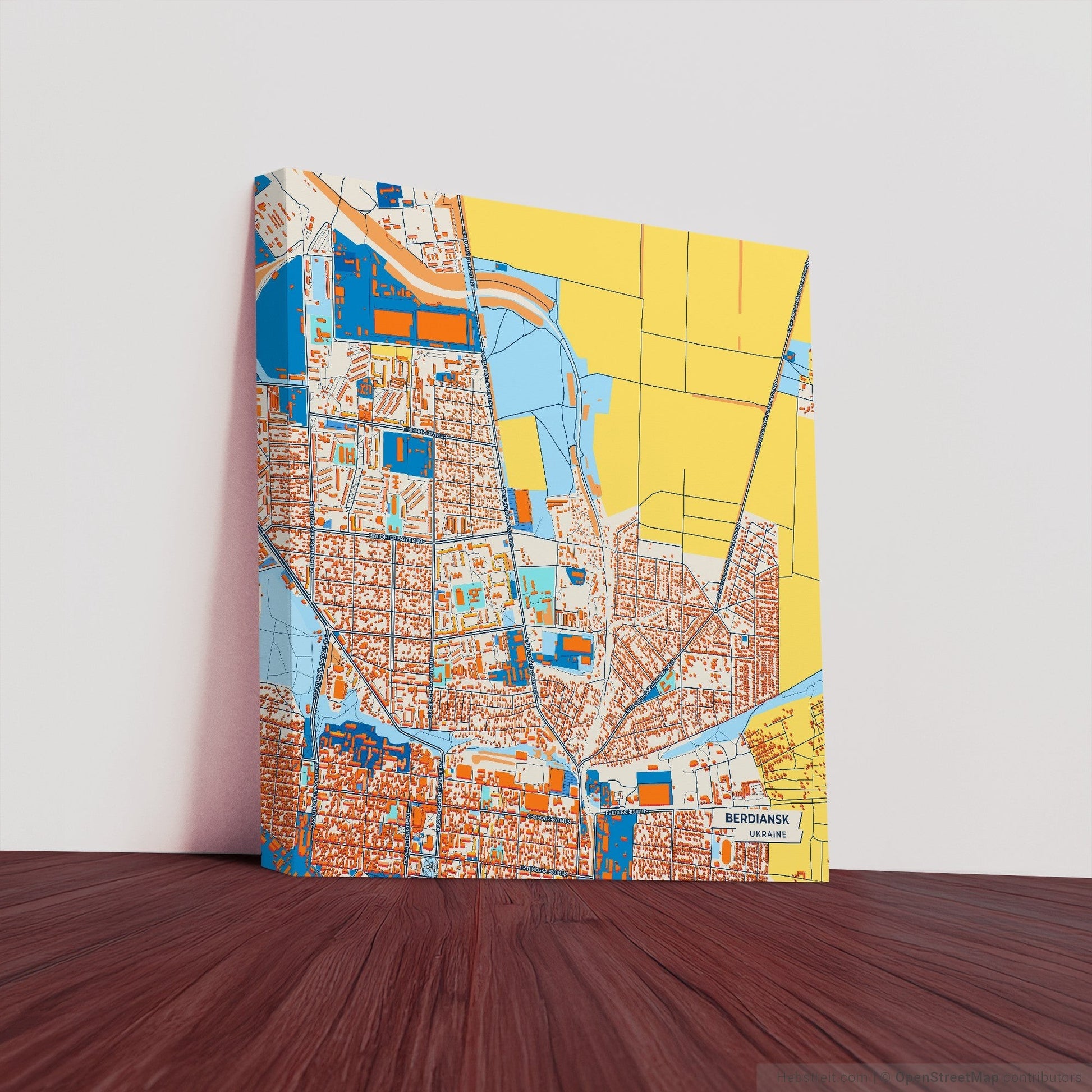 Бердянськ Ukraine Colorful City Map Canvas Print