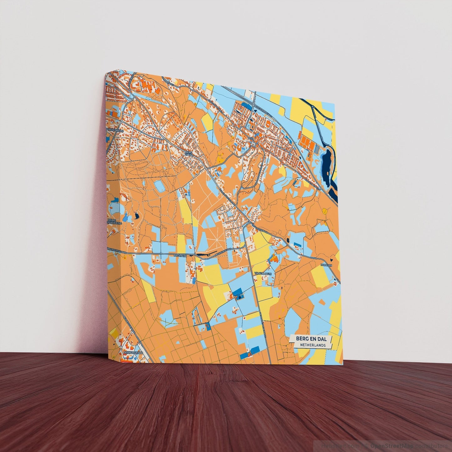 Bergendal Netherlands Colorful City Map Canvas Print