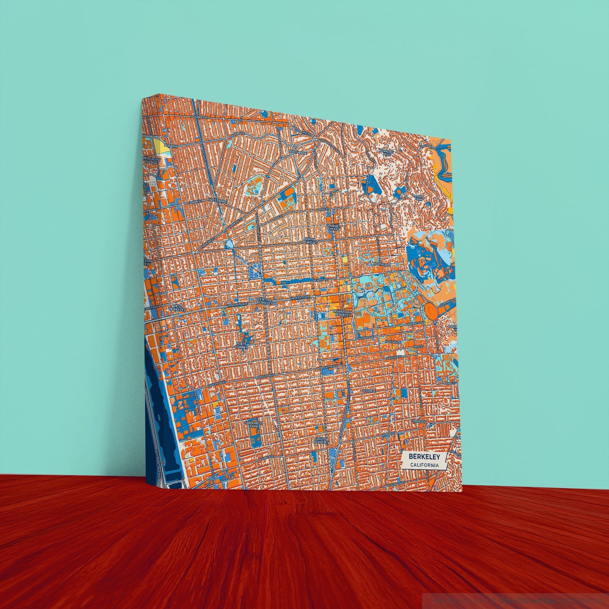 Berkeley California Colorful City Map Canvas Print