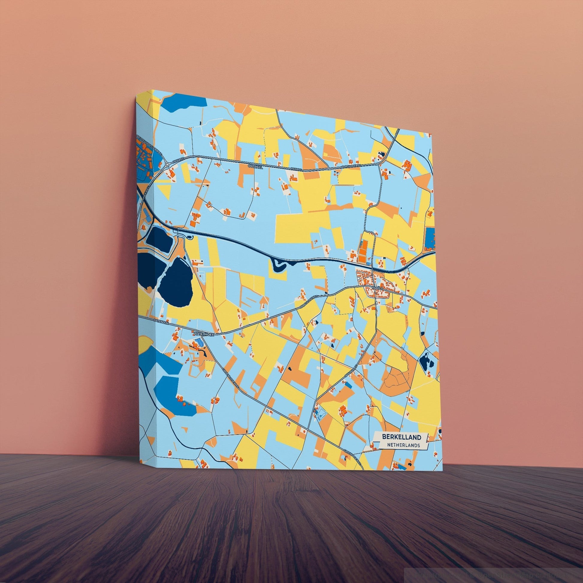 Berkelland Netherlands Colorful City Map Canvas Print