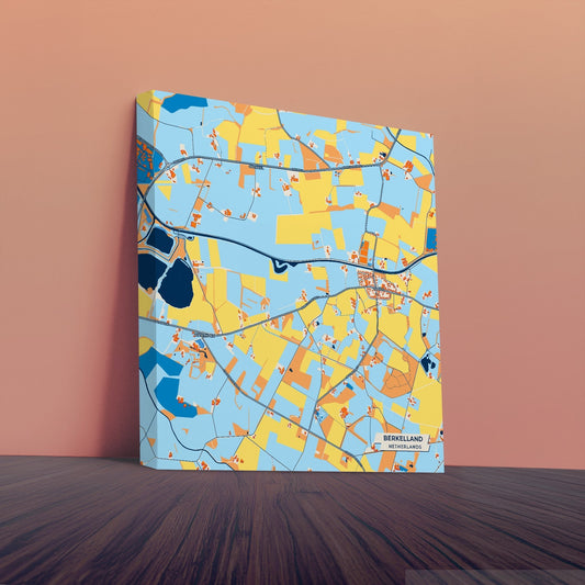 Berkelland Netherlands Colorful City Map Canvas Print