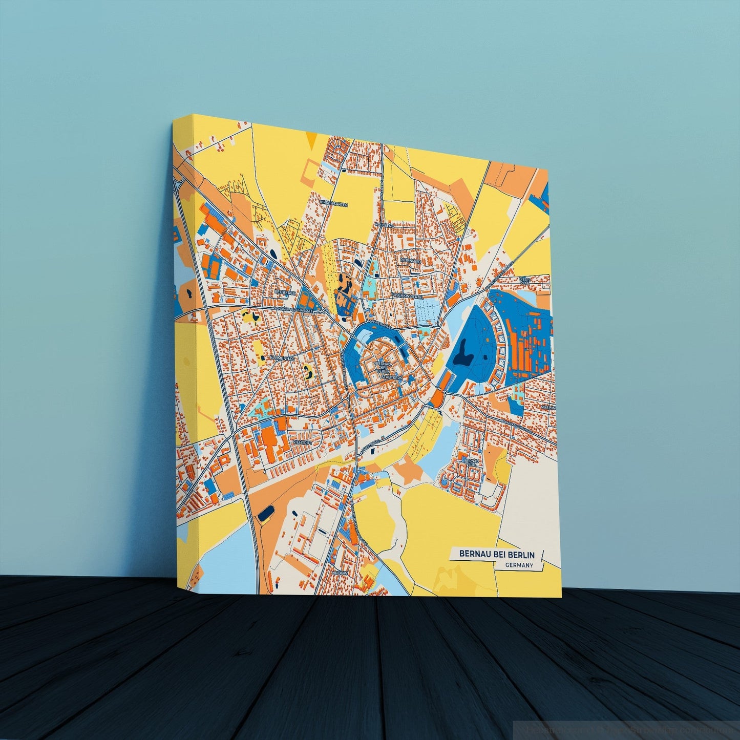 Bernau Bei Berlin Germany Colorful City Map Canvas Print