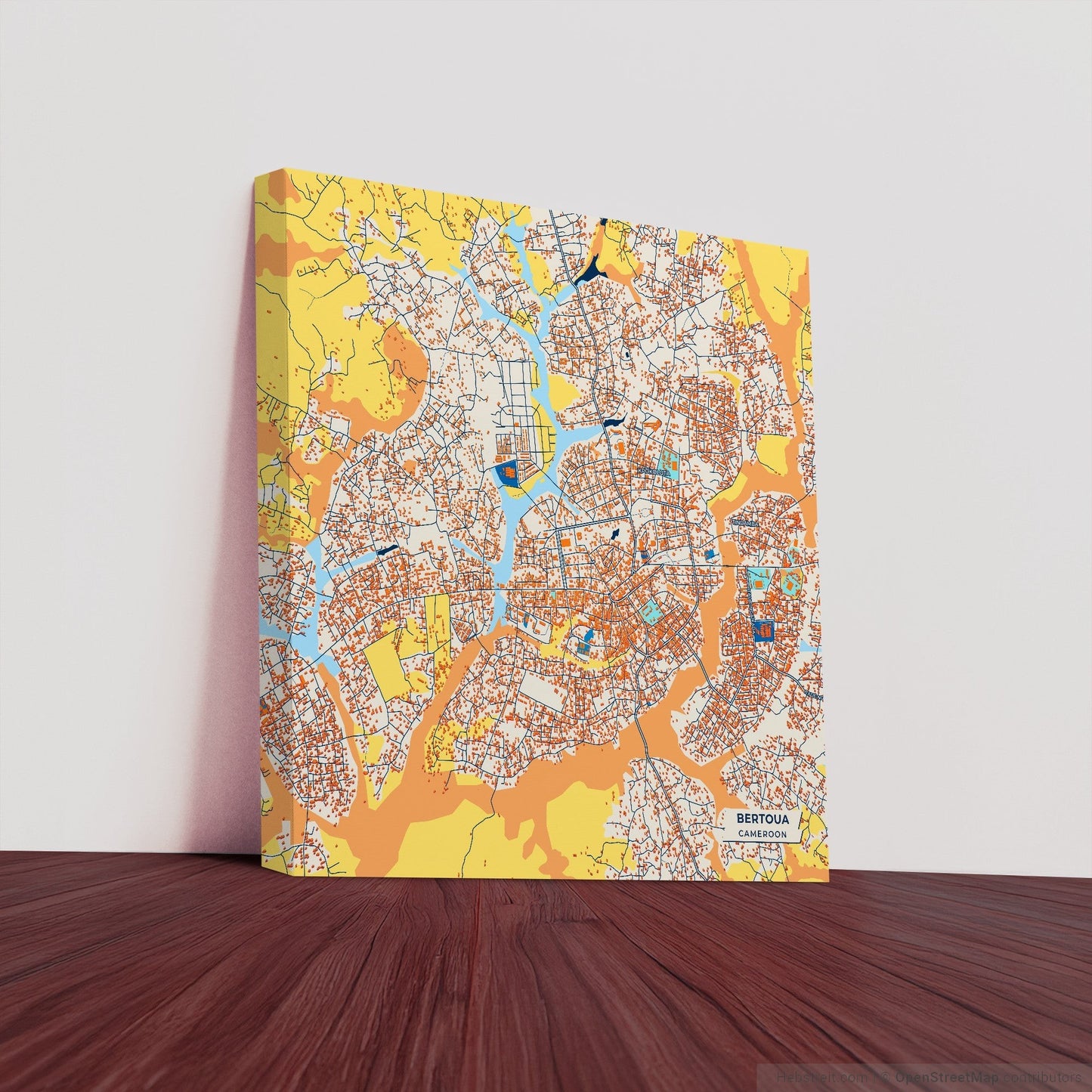 Bertoua Cameroon Colorful City Map Canvas Print