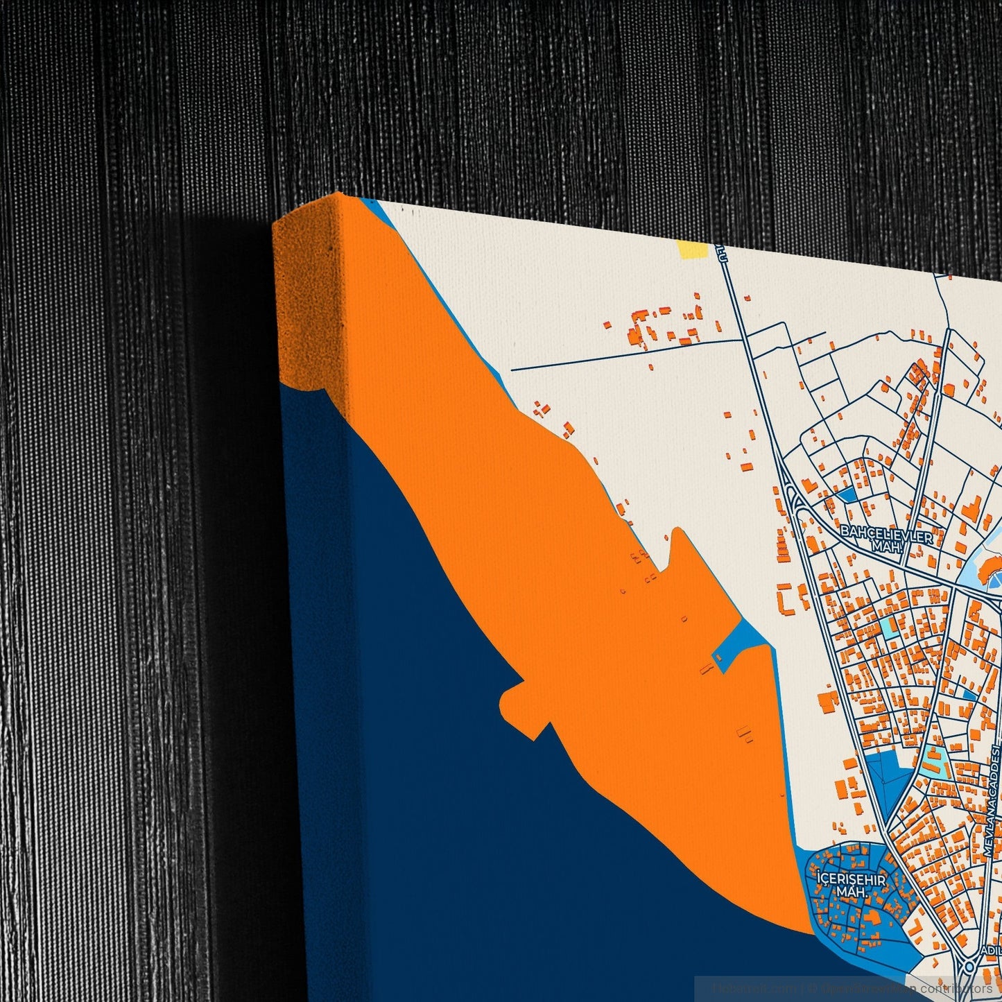 Beyşehir Turkey Colorful City Map Canvas Print Detail