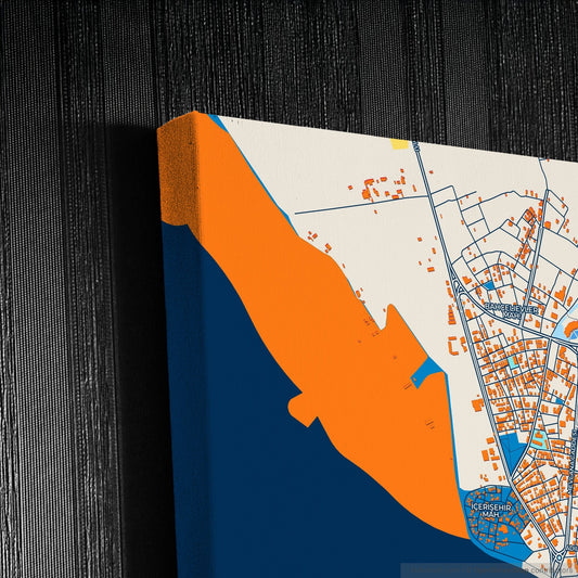 Beyşehir Turkey Colorful City Map Canvas Print Detail