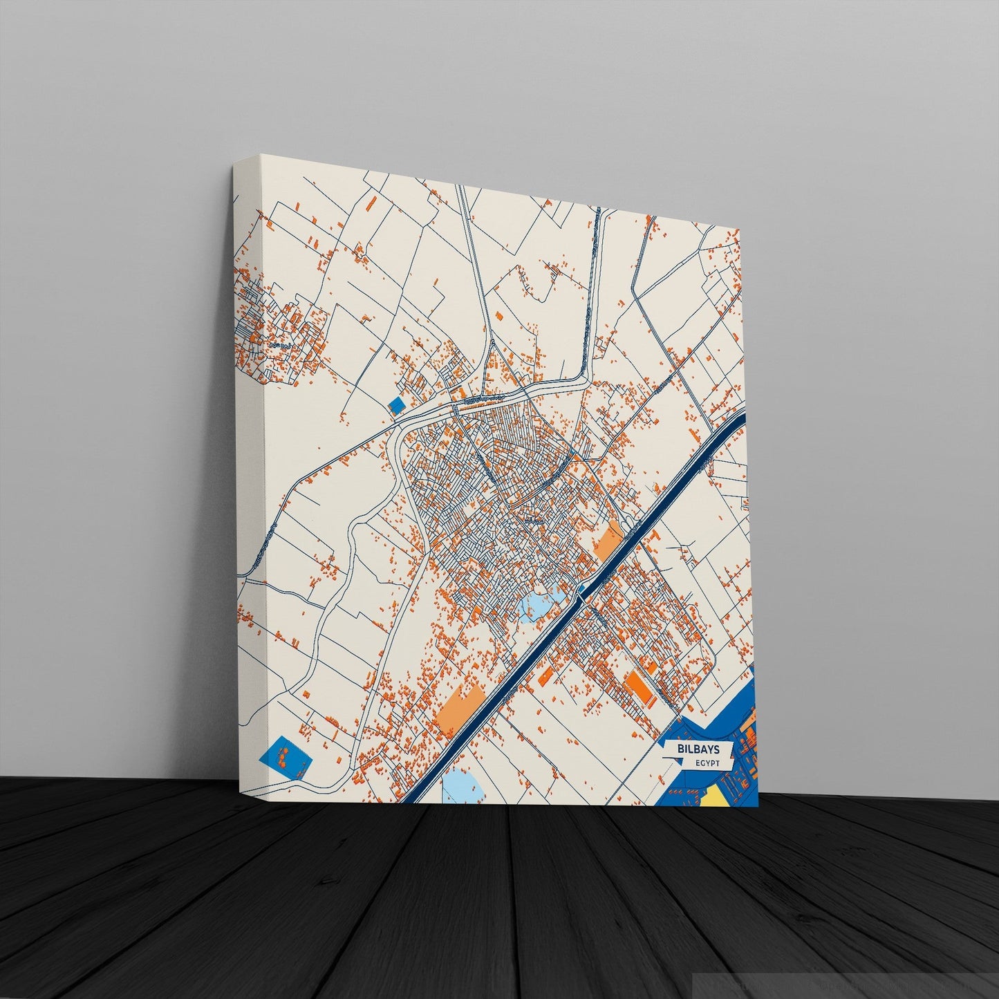 Bilbays Egypt Colorful City Map Canvas Print