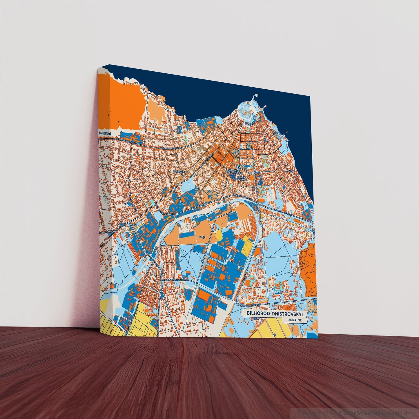 Білгород-Дністровський Ukraine Colorful City Map Canvas Print