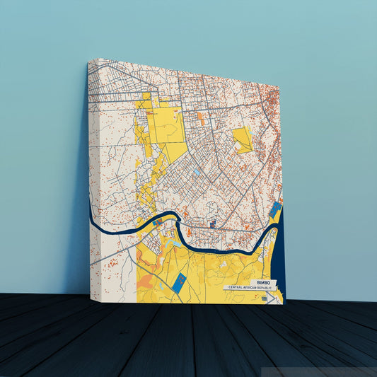 Bimbo Central African Republic Colorful City Map Canvas Print