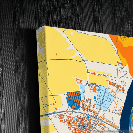 Bi̇reci̇k Turkey Colorful City Map Canvas Print Detail