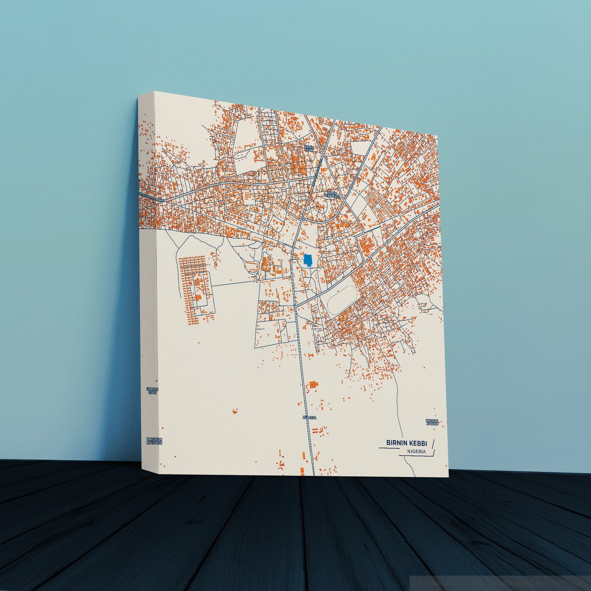 Birnin Kebbi Nigeria Colorful City Map Canvas Print