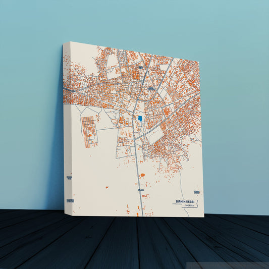 Birnin Kebbi Nigeria Colorful City Map Canvas Print