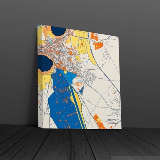 Bishoftu Ethiopia Colorful City Map Canvas Print