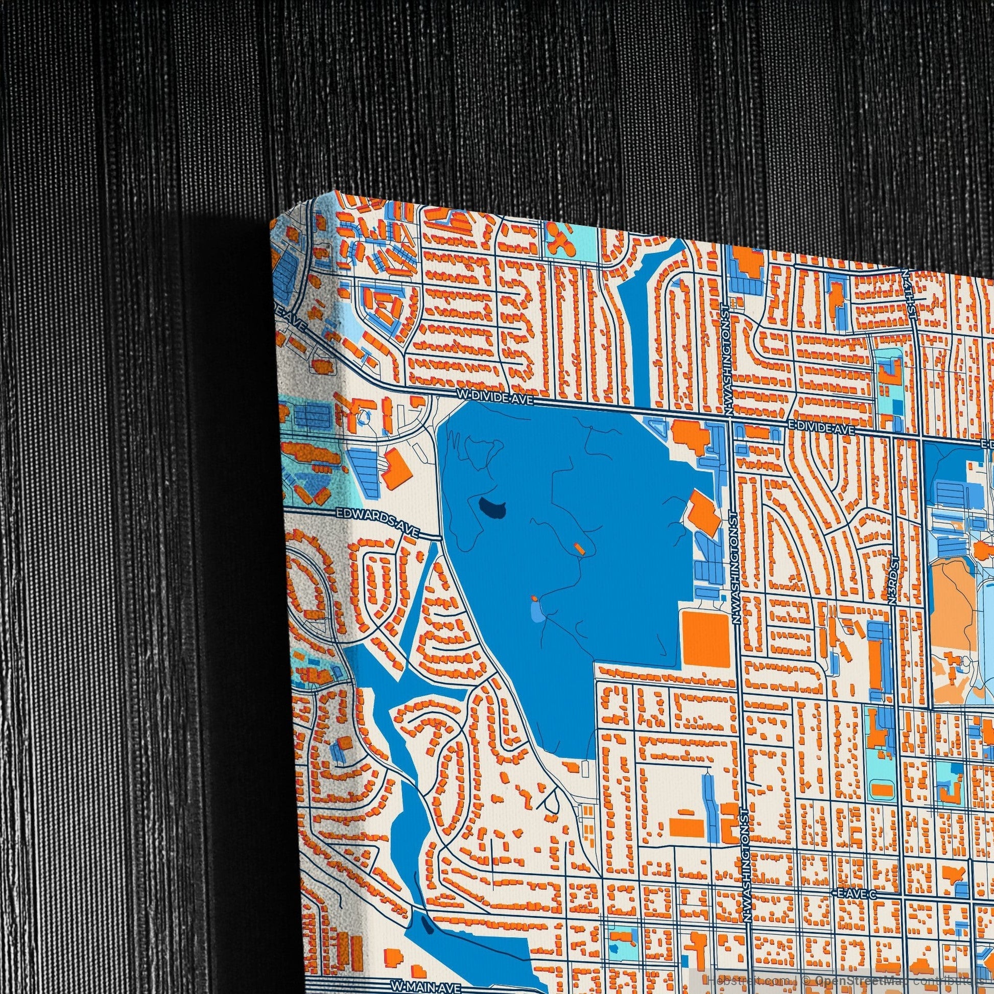 Bismarck North Dakota Colorful City Map Canvas Print Detail