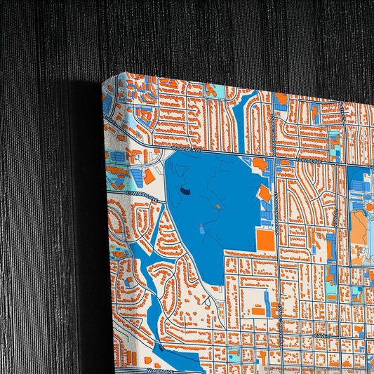 Bismarck North Dakota Colorful City Map Canvas Print Detail
