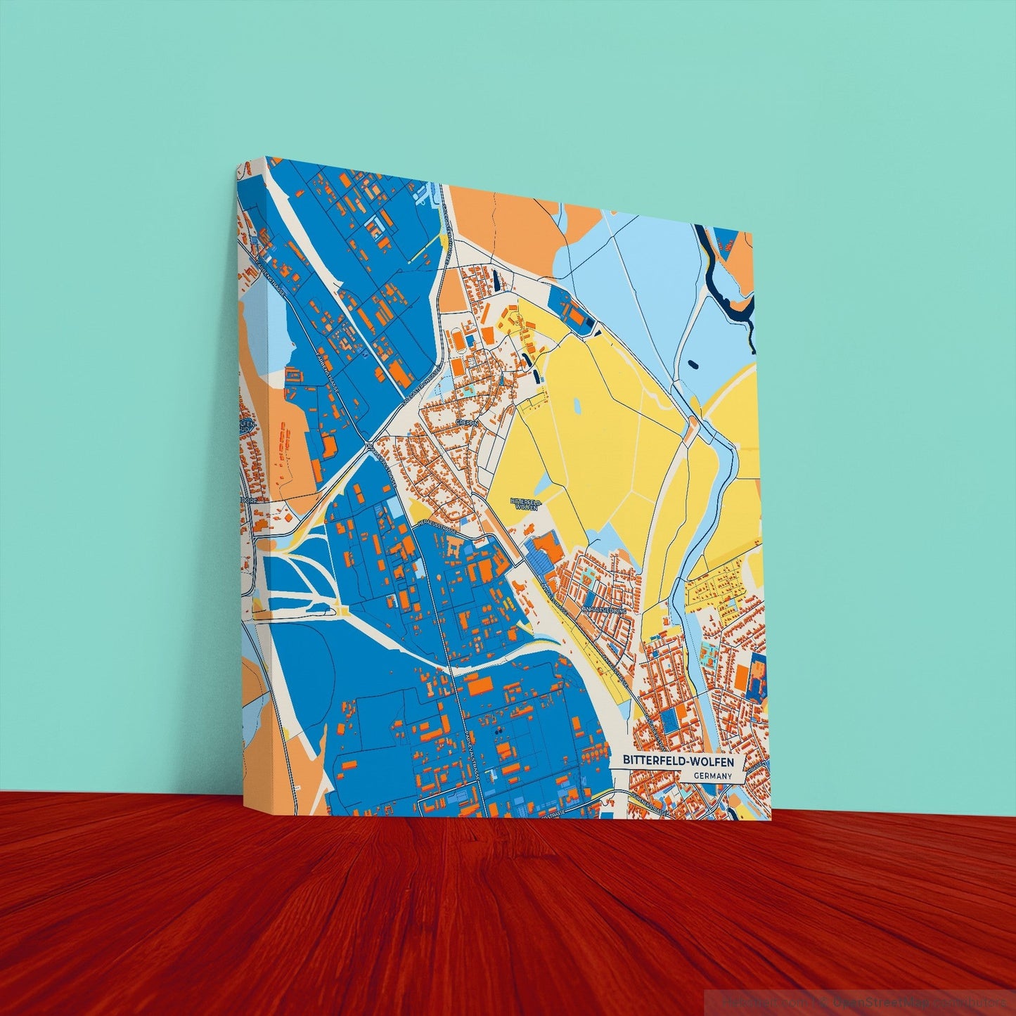Bitterfeld-Wolfen Germany Colorful City Map Canvas Print