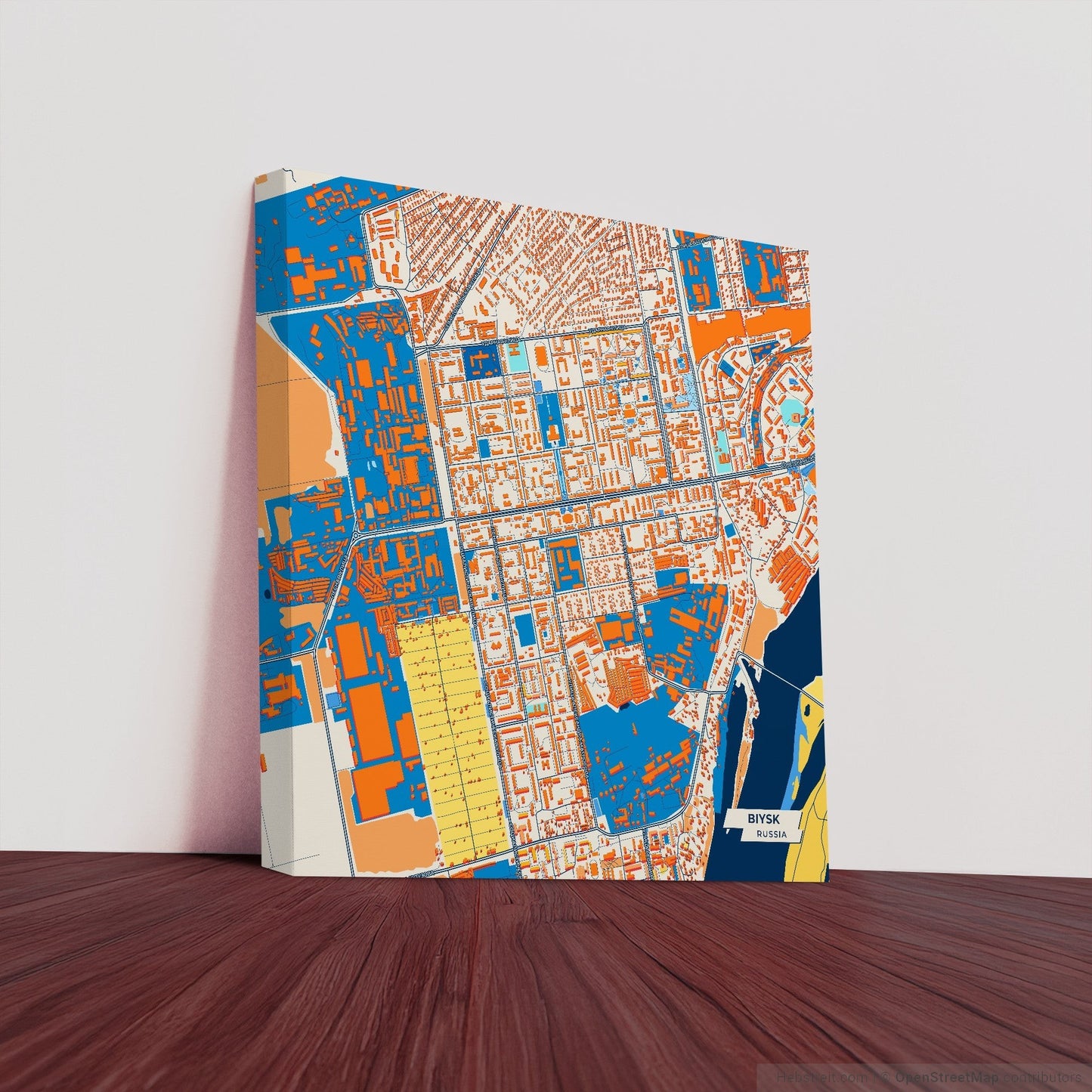 Бийский Russia Colorful City Map Canvas Print