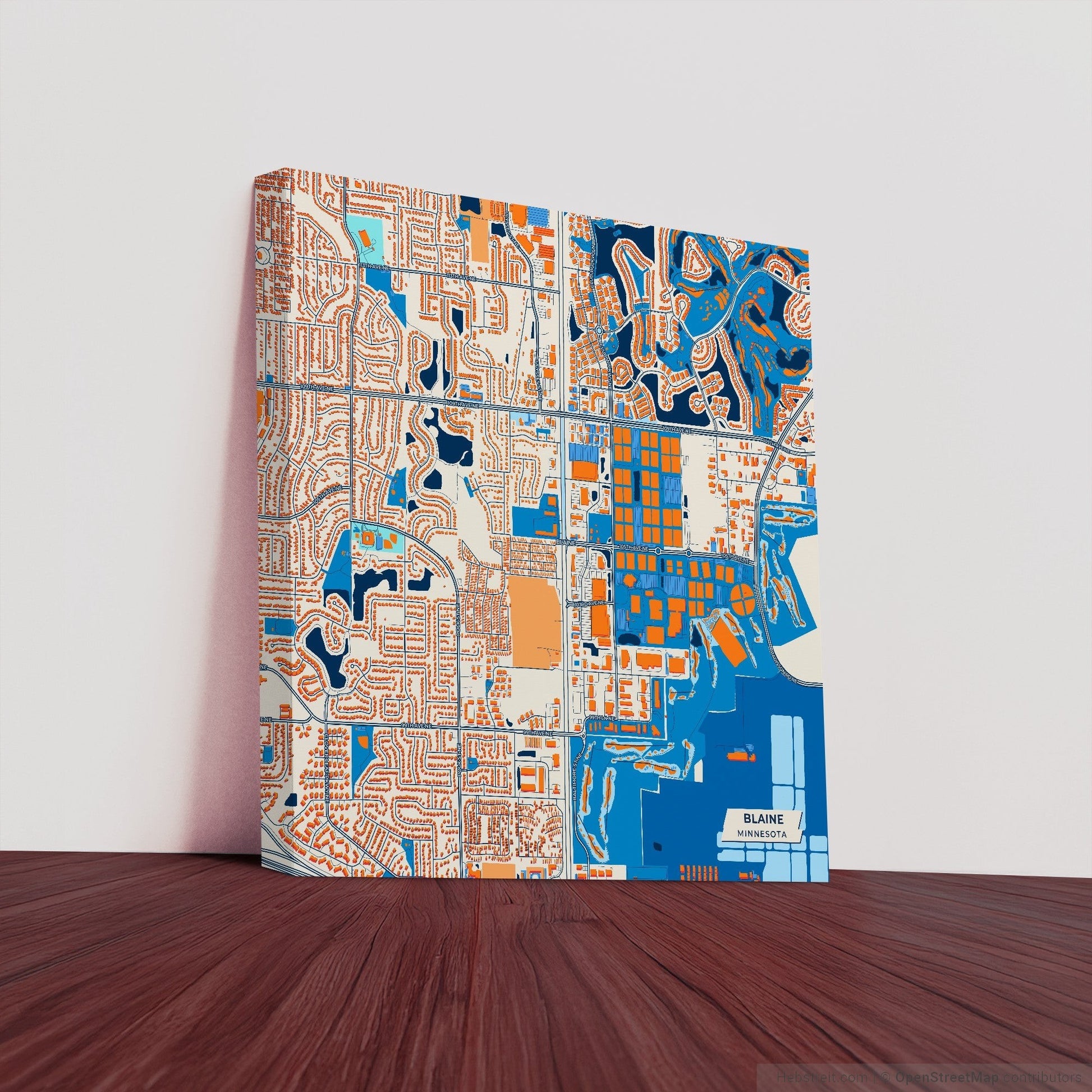 Blaine Minnesota Colorful City Map Canvas Print