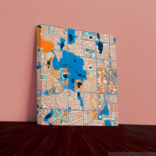 Bloomington Minnesota Colorful City Map Canvas Print