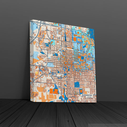 Bloomington Indiana Colorful City Map Canvas Print