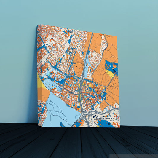 Boadilla Del Monte Spain Colorful City Map Canvas Print