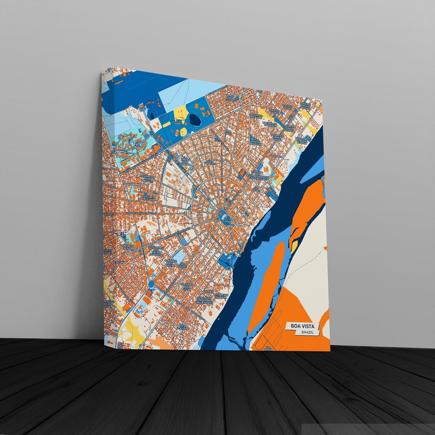 Boa Vista Brazil Colorful City Map Canvas Print