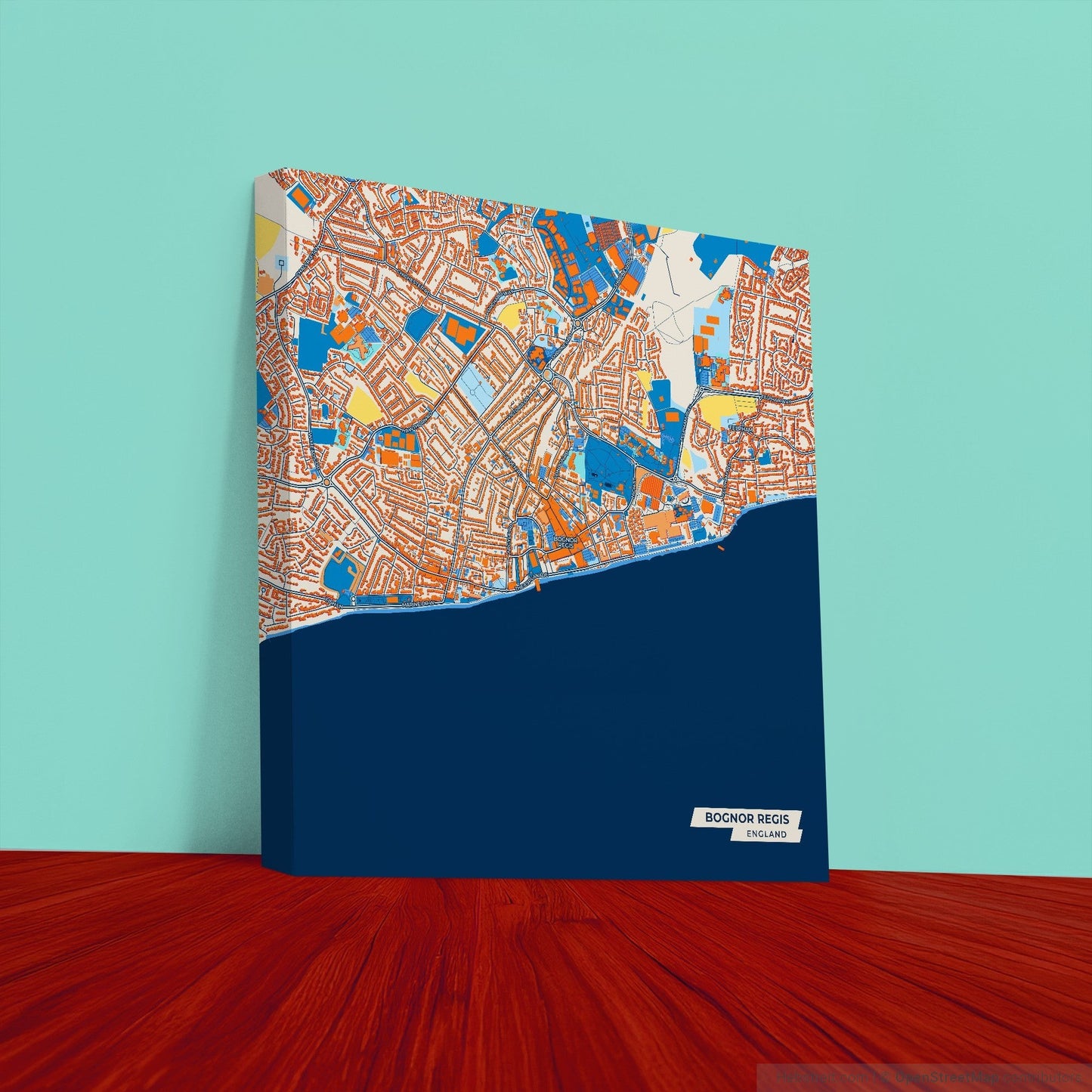 Bognor Regis England Colorful City Map Canvas Print