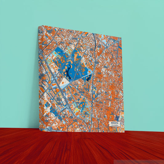Bogota Colombia Colorful City Map Canvas Print