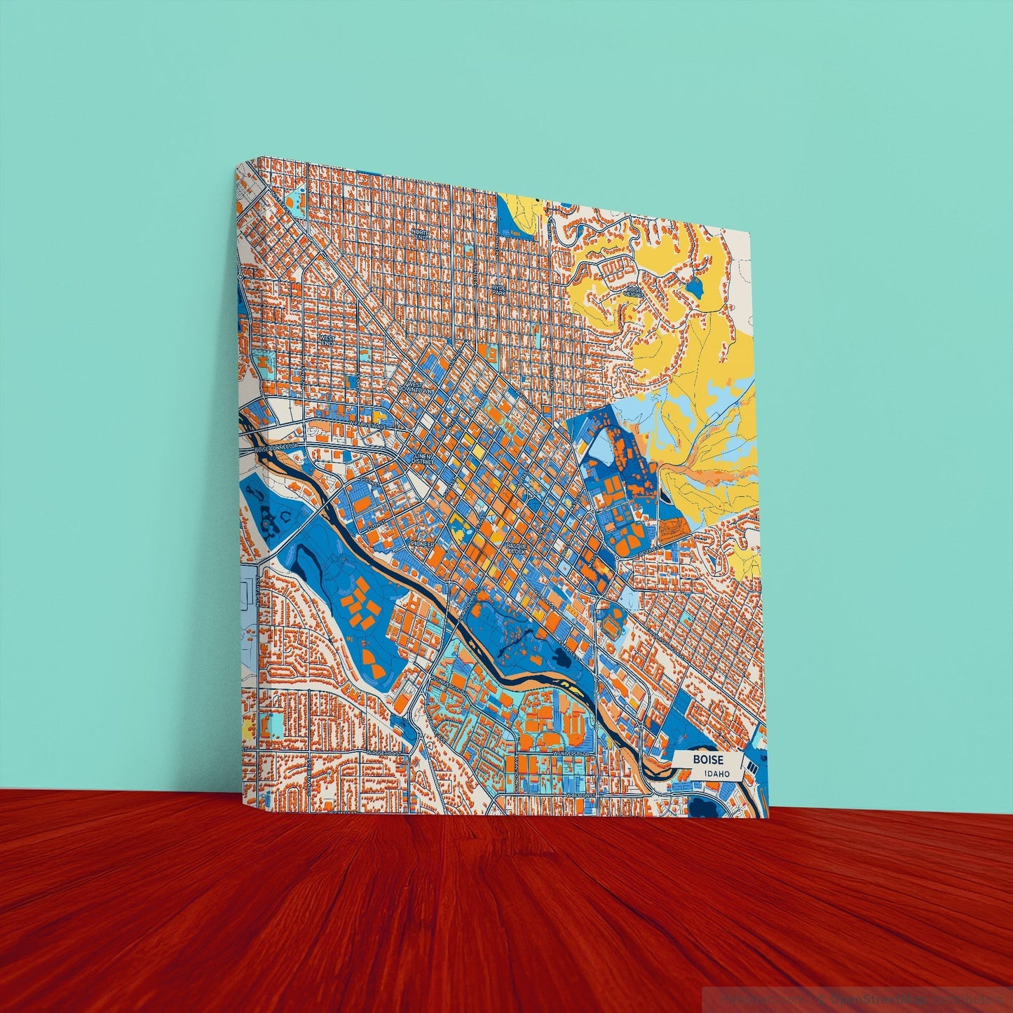 Boise Idaho Colorful City Map Canvas Print